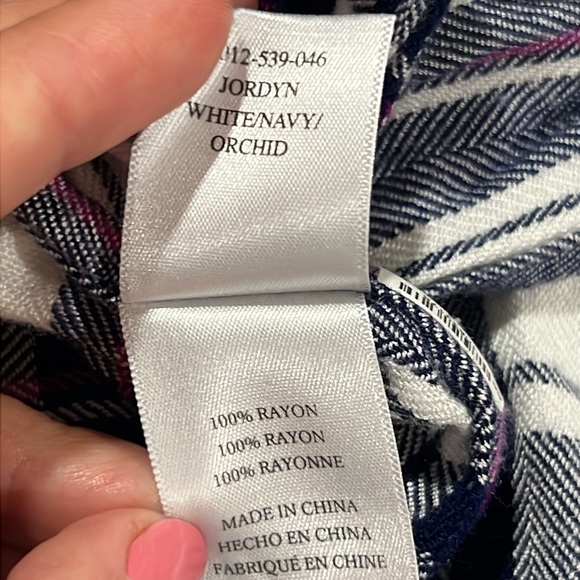 Rails Jordyn Tunic Dress Top XS Blue Orchid Plaid Rayon Side Slits Beach Cover - Picture 11 of 11